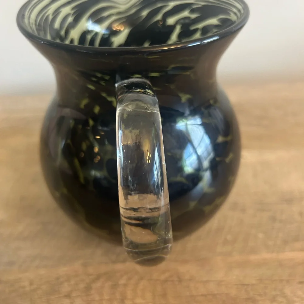 Mid Mod Green Black Speckled Glass Cocktail Pitcher Pier‎ 1 32 OZ Water Pitcher